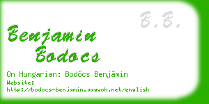 benjamin bodocs business card