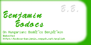 benjamin bodocs business card